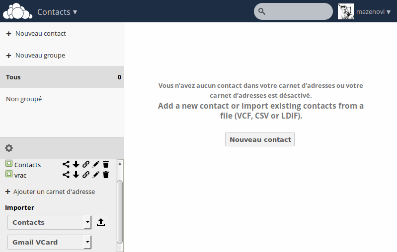 Contacts - ownCloud